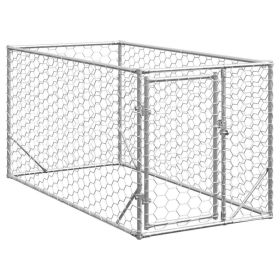 Outdoor Dog Kennel Galvanized Steel 6.6 x 3.3 x 3.3 ft Durable