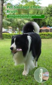 DOG Chew Toys for Teeth Cleaning,Pet Sausage chew Brush,Pet chew & Clean Buddy (Color: Green)